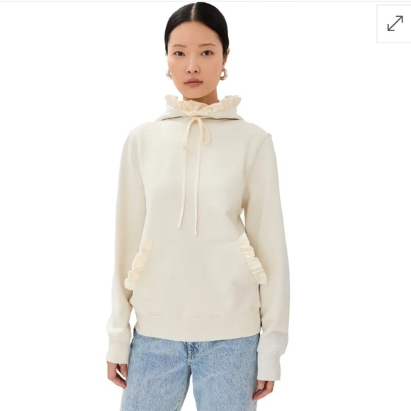 Tanner Fletcher Tops - Tanner Fletcher Kit Cream Ruffle Hoodie size small
